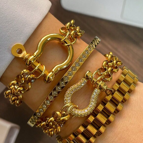 Jewelry - Gold Paperclip Chain Bracelet